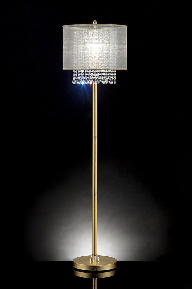 64.5"H Gold Foil Bhavya Floor Lamp