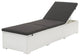 vidaXL Sun Lounger With Cushion Poly Rattan White