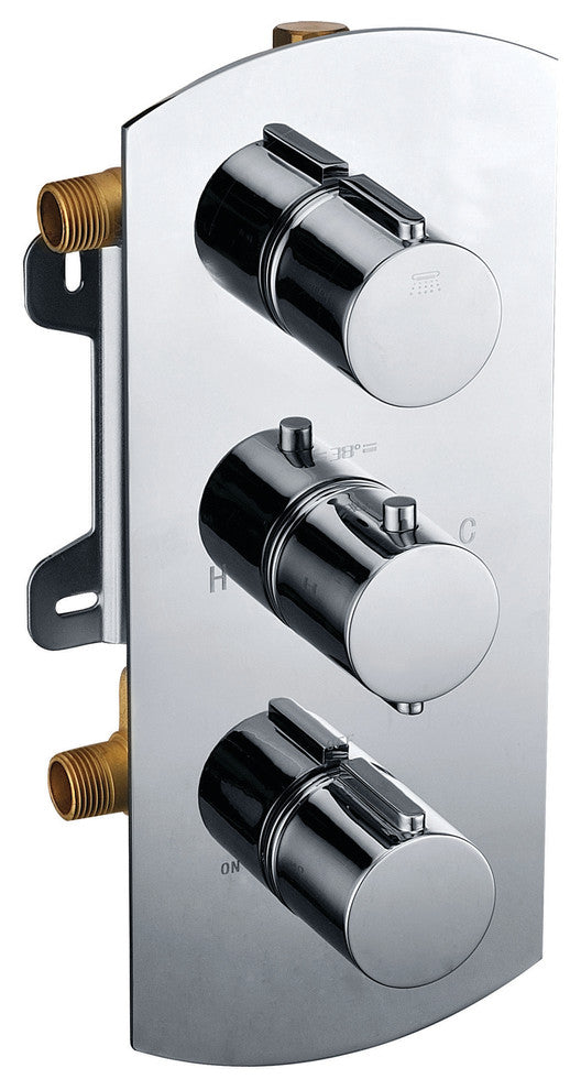 ALFI brand AB3901-PC Polished Chrome Round 2 Way Thermostatic Shower Mixer