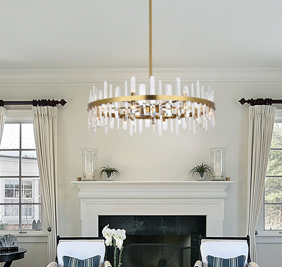 Modern Satin Gold 16-Light Chandelier