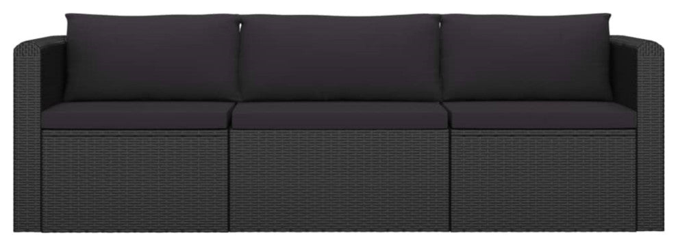Vidaxl 10 Piece Garden Lounge Set With Cushions Poly Rattan Black