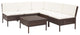 vidaXL 6-Piece Garden Lounge Set With Cushions Poly Rattan Brown