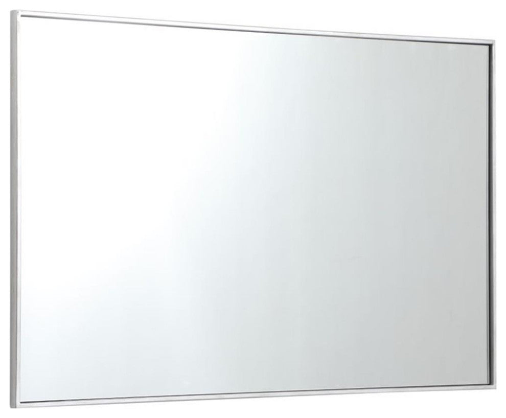 Elegant Decor Eternity 48" x 30" Contemporary Metal Frame Mirror in Silver