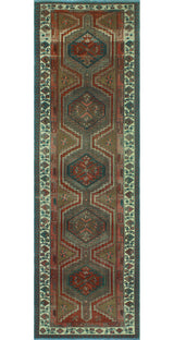Fine Vintage Distressed Nadide Brown/Ivory Runner, 3'4x10'6