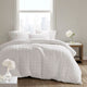 N Natori Cocoon Crushed Microfiber Quilted Comforter/Duvet Cover Set, White, Ful