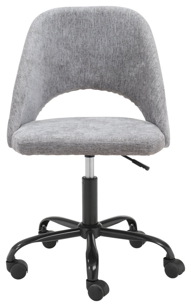 Computer Work Chair, Steel Metal, Gray, Black, Home Business Office