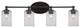Capri 4-Light Bath Bar, Matte Black/Square Clear Bubble
