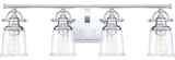 Grant 4-Light Bath Vanity, Polished Chrome