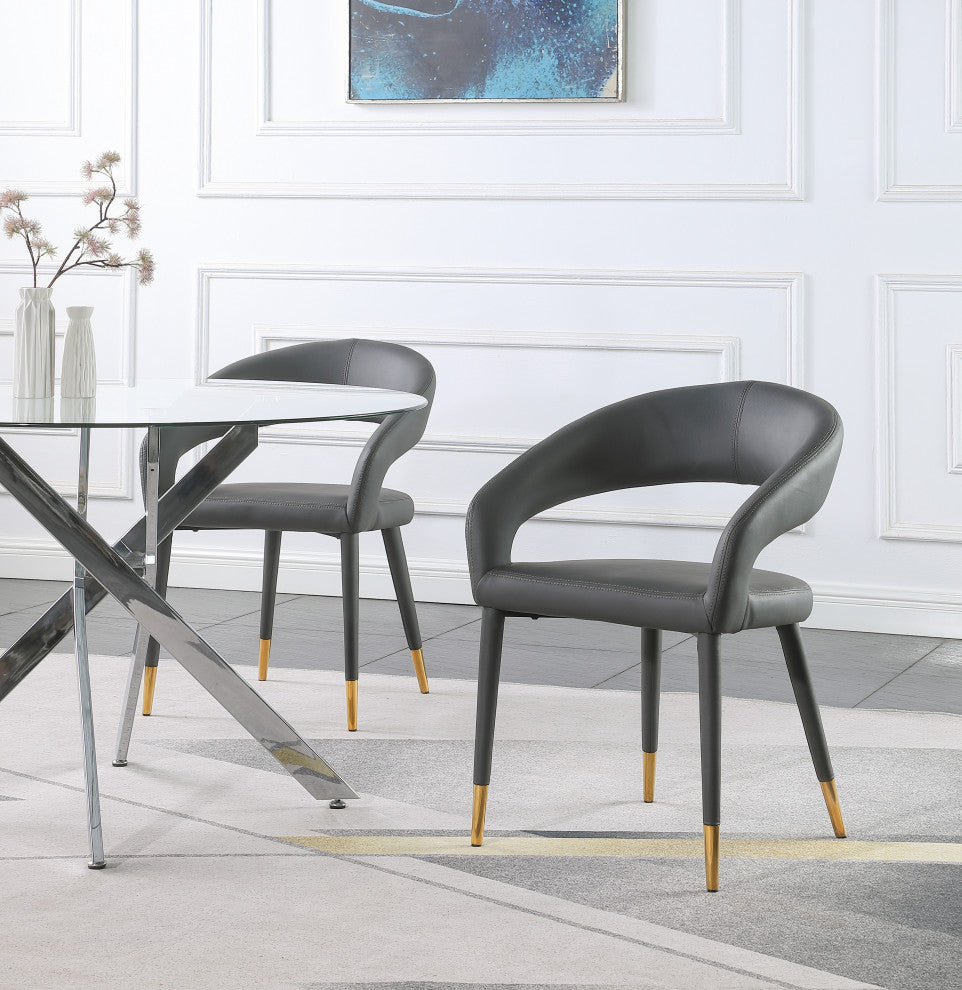 Destiny Dining Chair, Grey, Faux Leather