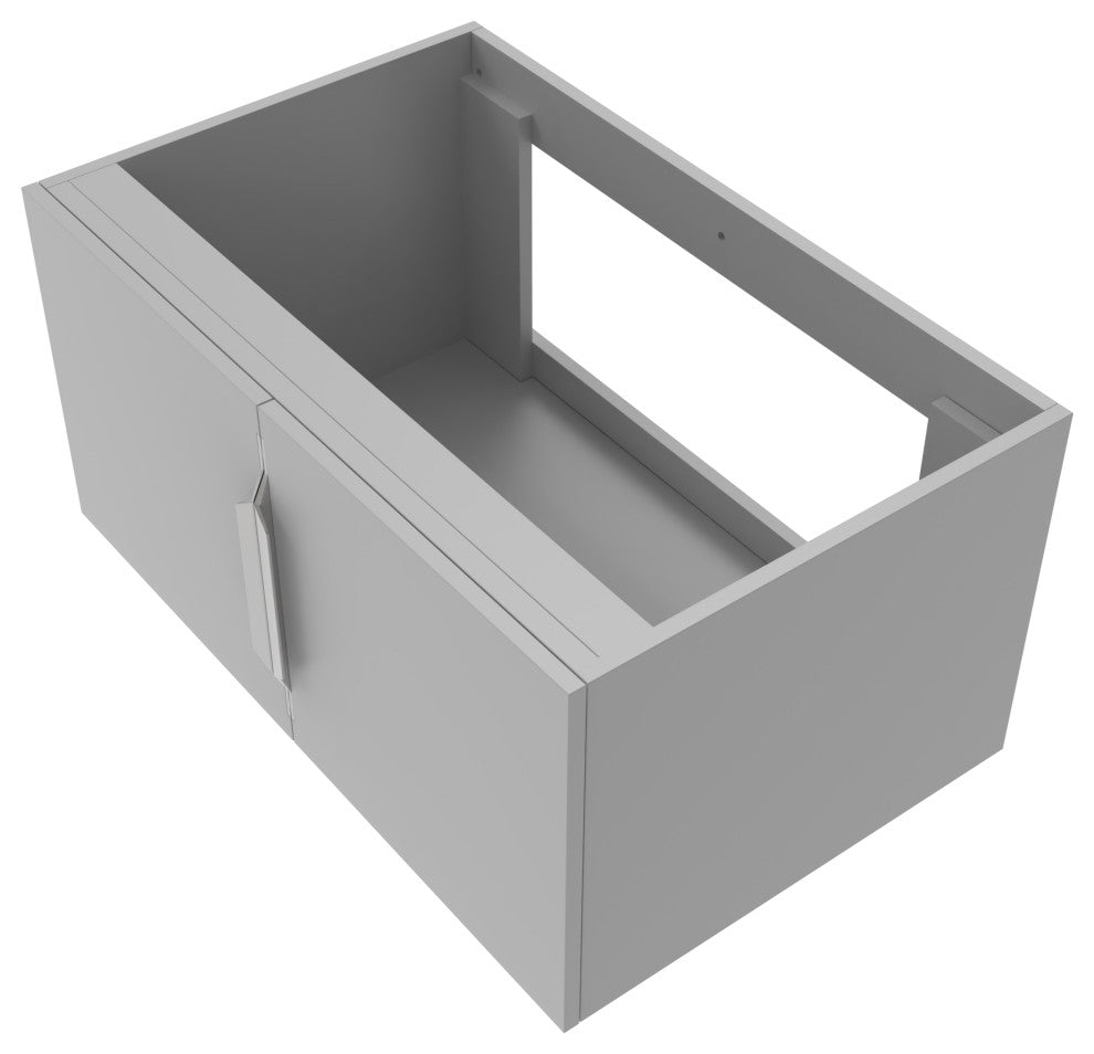 CastelloUSA Alpine 30" Wall Mounted Vanity, Base Only, Gray, Chrome Handles