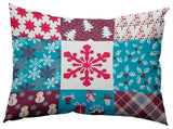 Quilted Christmas Accent Pillow, Turquoise, 14"x20"