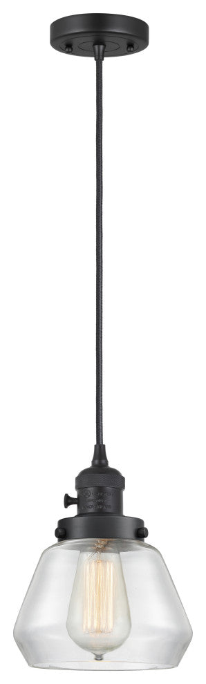 Innovations 201CSW-BK-G172 Fulton 1 Light Mini Pendant, Switch, Matte Black