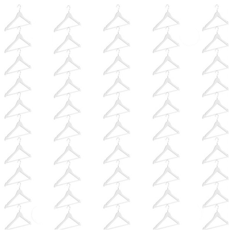 Abs plastic Clothes/Suit Hangers, Perfect for Dresses Blouses&Pants, Shirts, White, 50-Pack