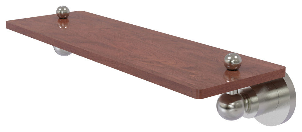 Astor Place 16" Solid Wood Shelf, Satin Nickel