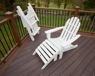 Cape Cod 2-Piece Folding Adirondack Seating Set, Classic White