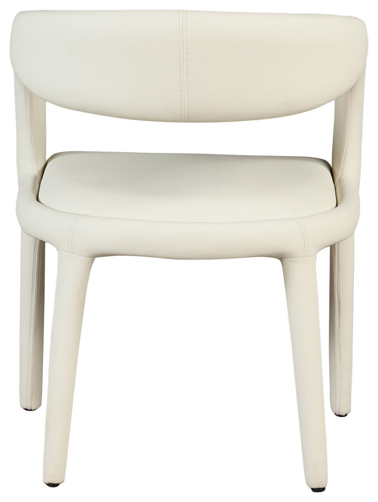 Meridian Furniture Sylvester Faux Leather Dining Chair, Cream