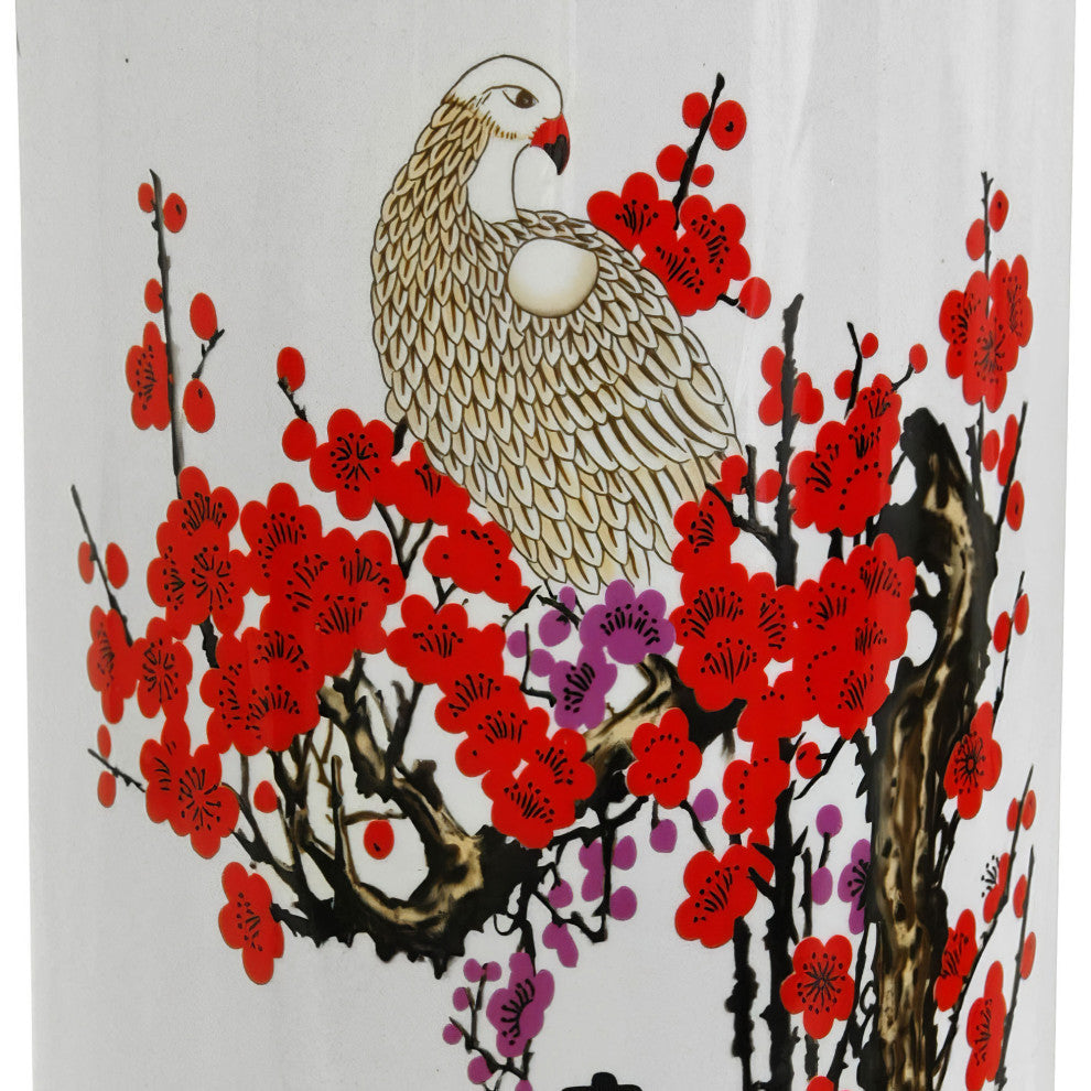 24" Cherry Blossom Porcelain Umbrella Stand