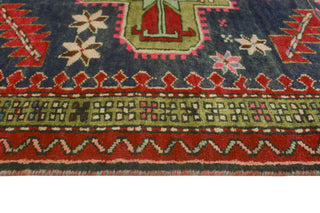 Fine Vintage Distressed Khojasst Navy/Red Runner, 3'3 x 9'7