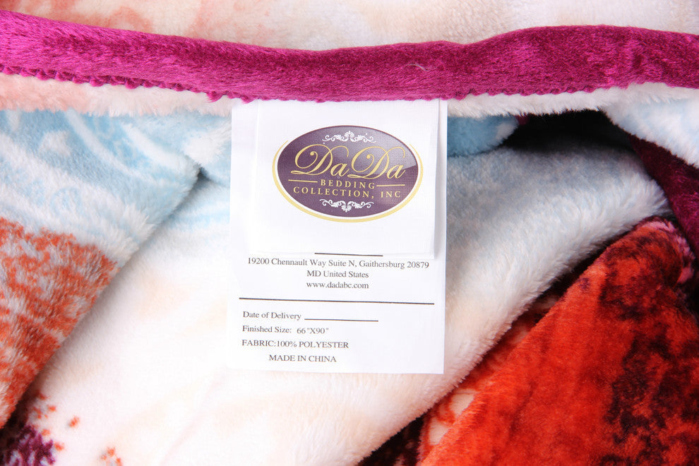 Lightweight Soft Fleece Paisley Floral Throw Blanket, Multicolor, Multi, 66"x90"