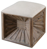 Luxe Wood Starburst Cube Ottoman