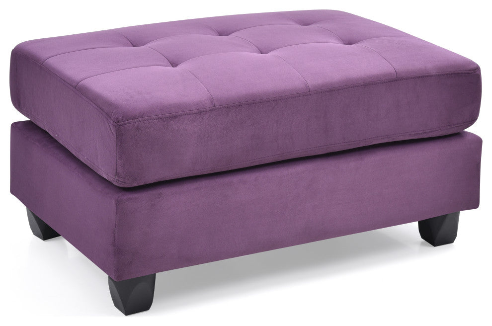 Cardiff Micro Suede Ottoman, Purple