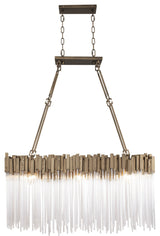 Varaluz 309N06 Matrix 6 Light 37"W Linear Chandelier - Havana Gold