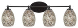 Capri 4-Light Bath Bar, Matte Black/Natural Fusion