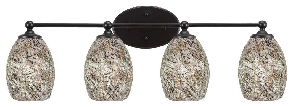 Capri 4-Light Bath Bar, Matte Black/Natural Fusion
