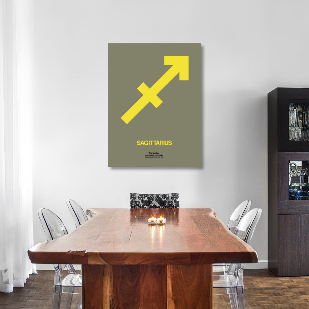 "Sagittarius Zodiac Sign Yellow" Fine Art Print