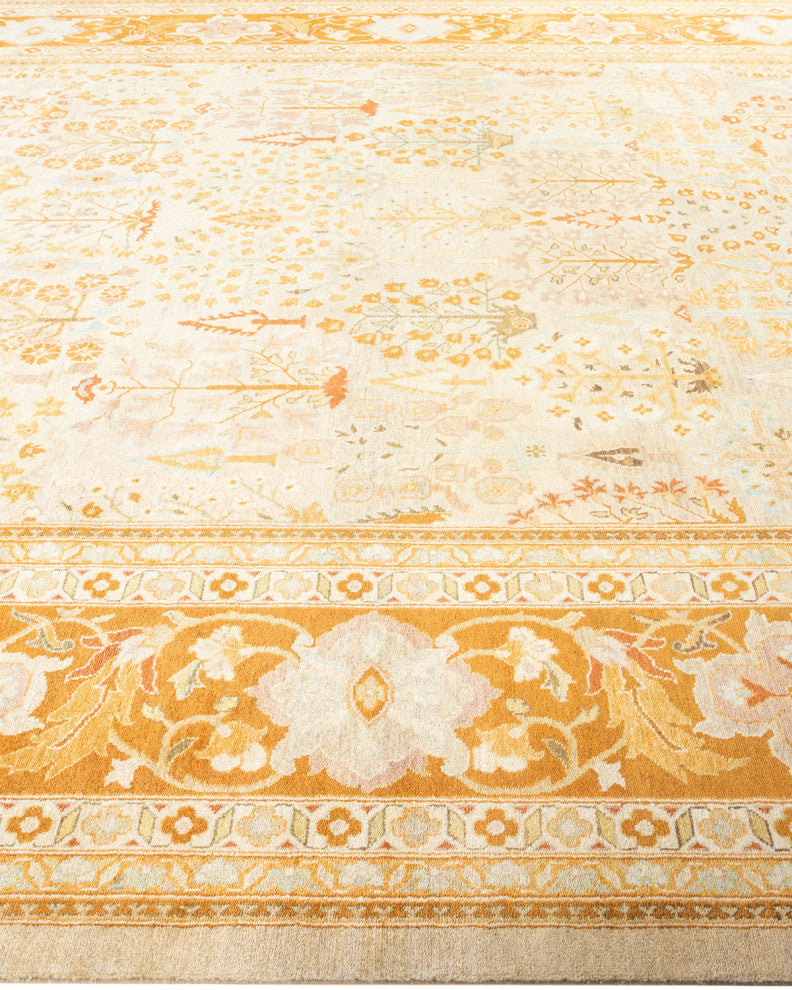 Eclectic, One-of-a-Kind Hand-Knotted Area Rug Ivory, 9' 0" x 12' 3"