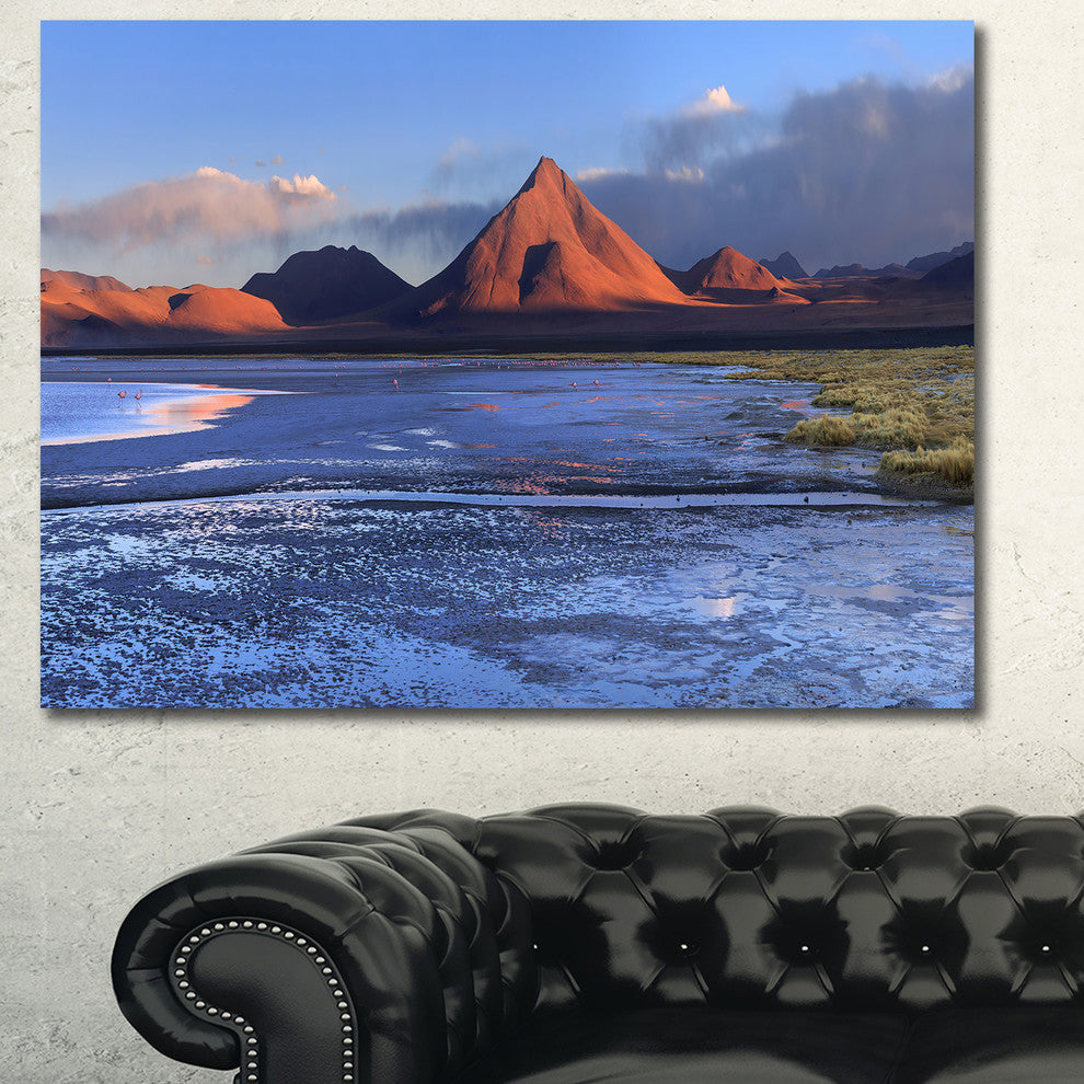 Colorado Lagoon and Volcano Pabellon, Landscape Canvas Art Print, 60x40