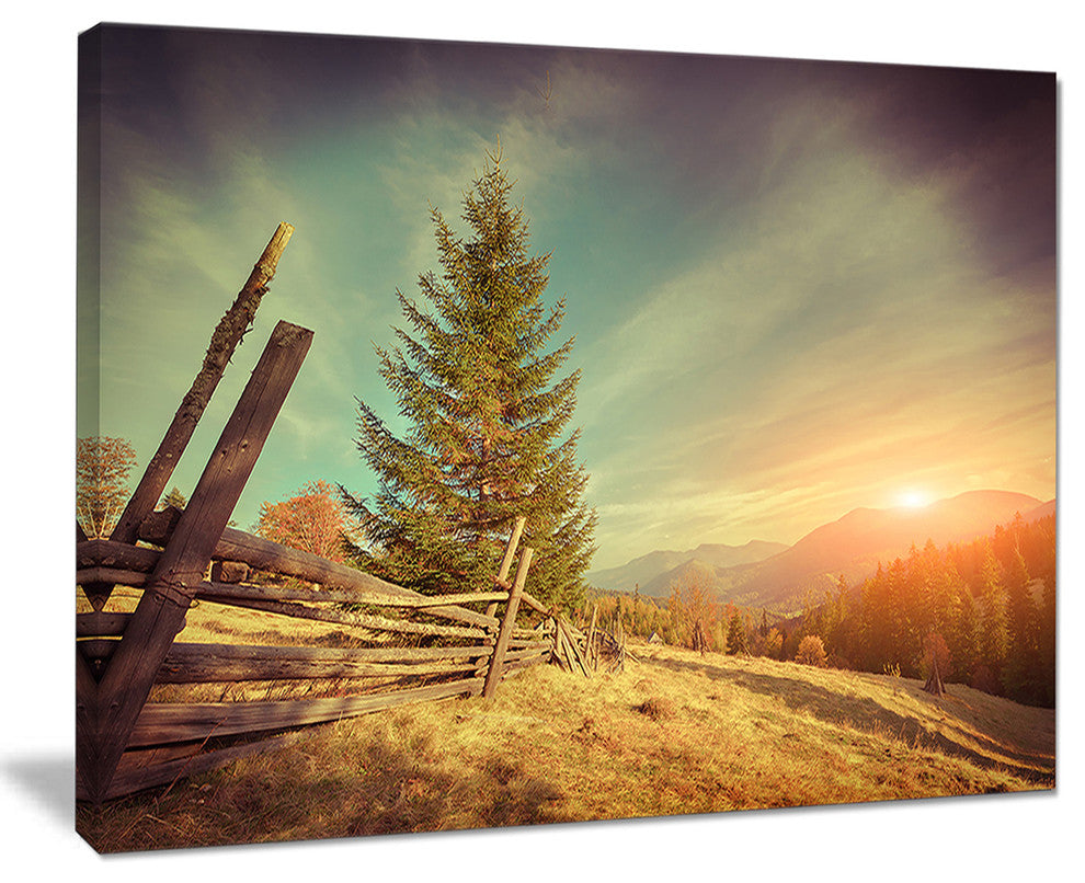"Retro Style Autumn in Mountains" Landscape Photo Wall Art, 20"x12"