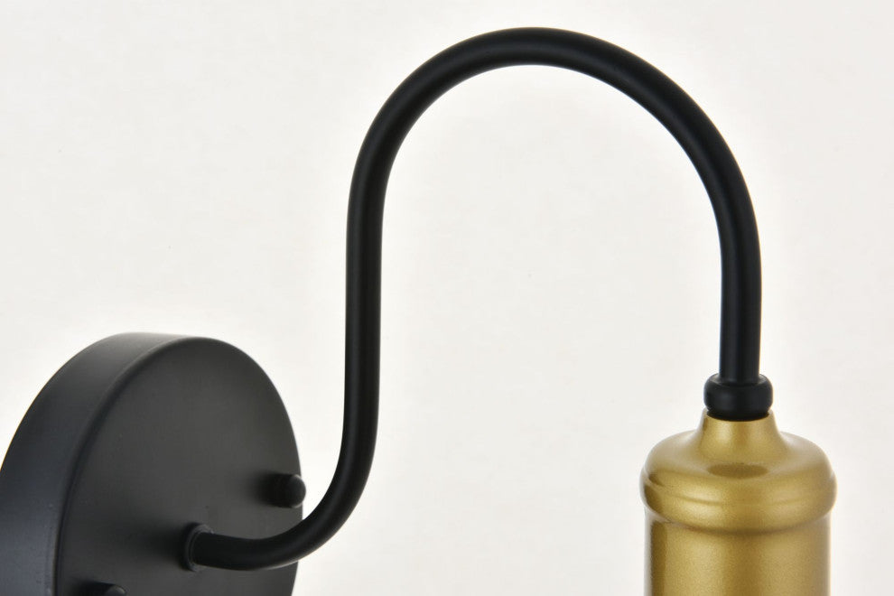 Elegant Lighting LD4017W7 Histoire 1 Light 11" Tall Wall Sconce - Black / Clear