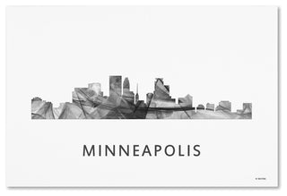 Marlene Watson 'Minneapolis Minnesota Skyline' Canvas Art, 19x12