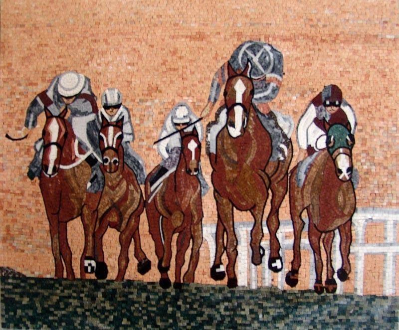 Horse Riding Mosaic Art 53