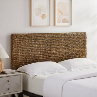 Crosley Furniture Edgewater Contemporary Wood/Rattan Queen Headboard - Sea Grass