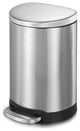 40-Liter Fingerprint Free Brushed Stainless Steel Semi-Round Step-On Trash Can