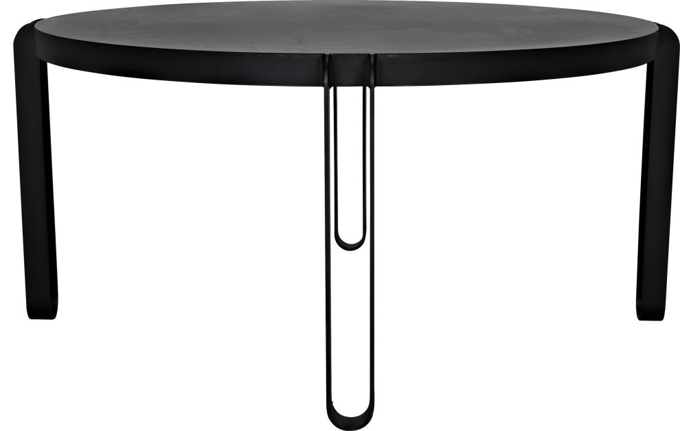 NOIR Furniture Marcellus Dining Table, 49", Black Metal GTAB563MTB-S