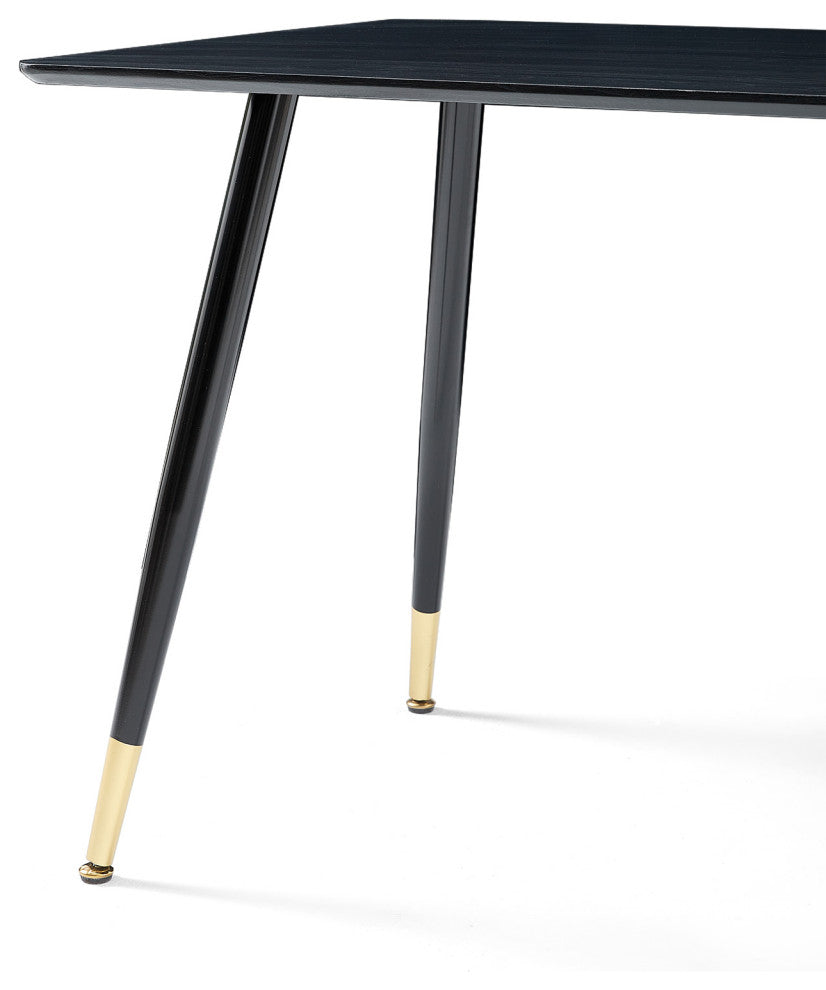 Gewnee Black Modern Kitchen Dining MDF Table For Smart Home