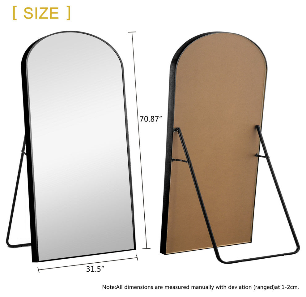 Black Arched Standing Mirror