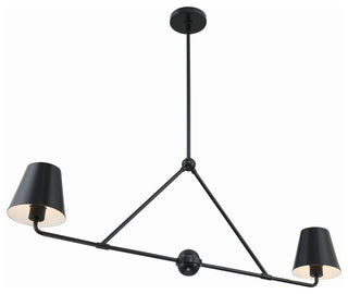 Xavier 2-Light Matte Black Chandelier