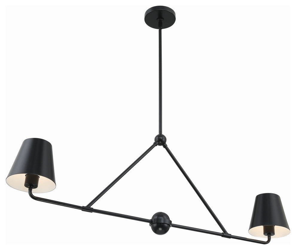 Xavier 2-Light Matte Black Chandelier