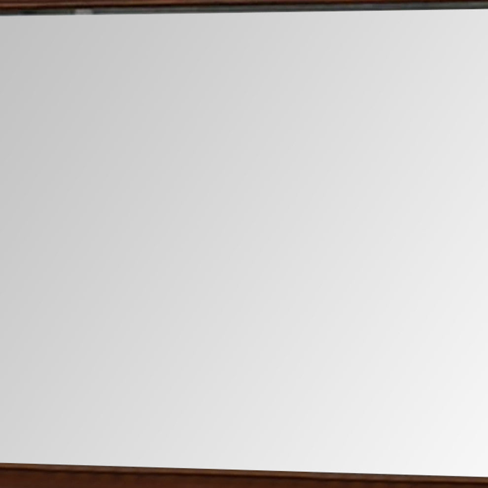 Benzara BM276345 44" Wall Mirror, Molded Trim, Rectangular Frame, Cherry Brown