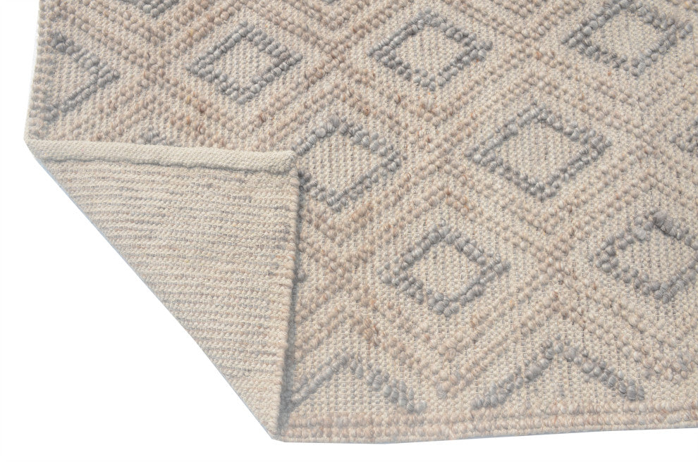 Chloe Diamond Area Rug, Natural/Grey, 5' X 7'