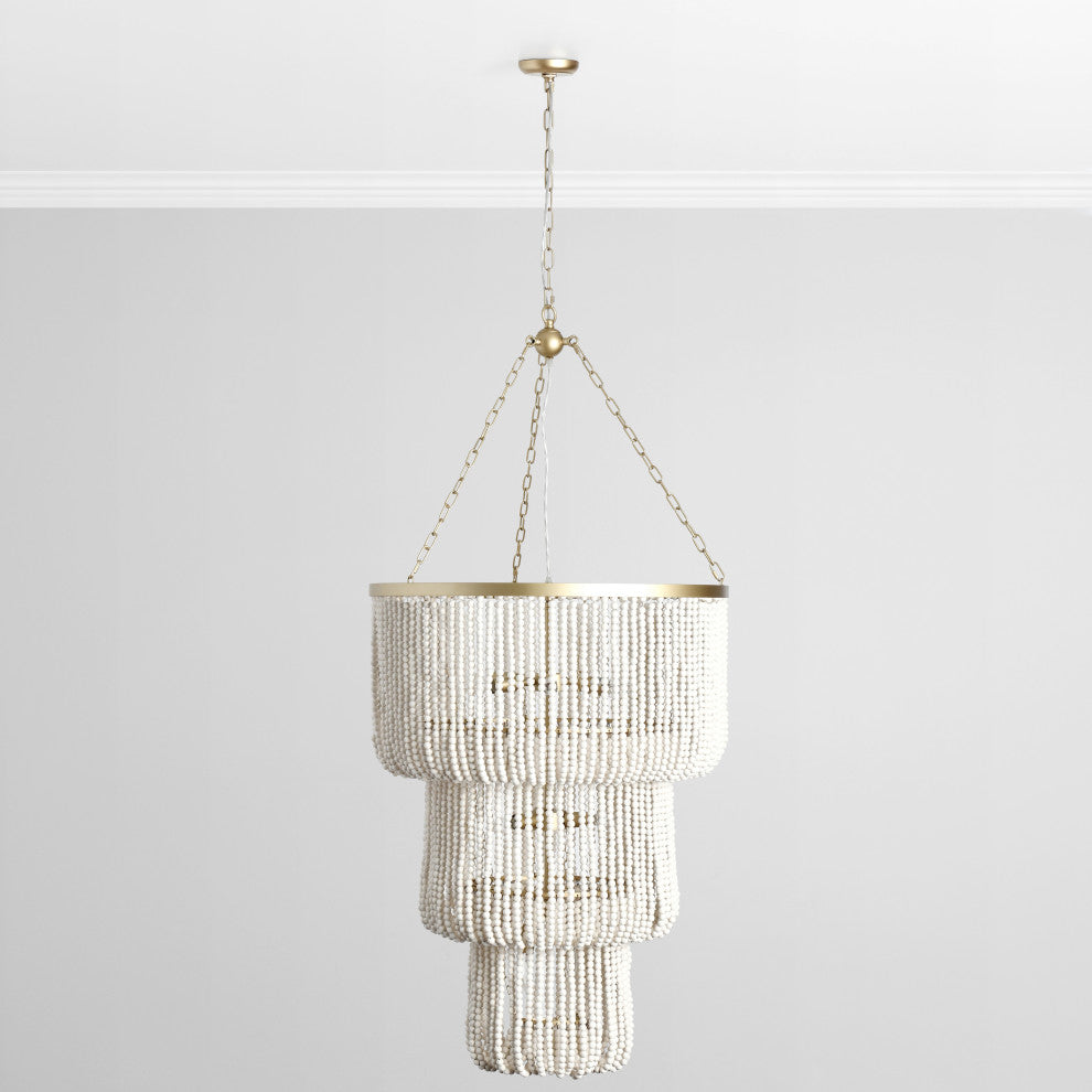 Amanda White Beaded Chandelier