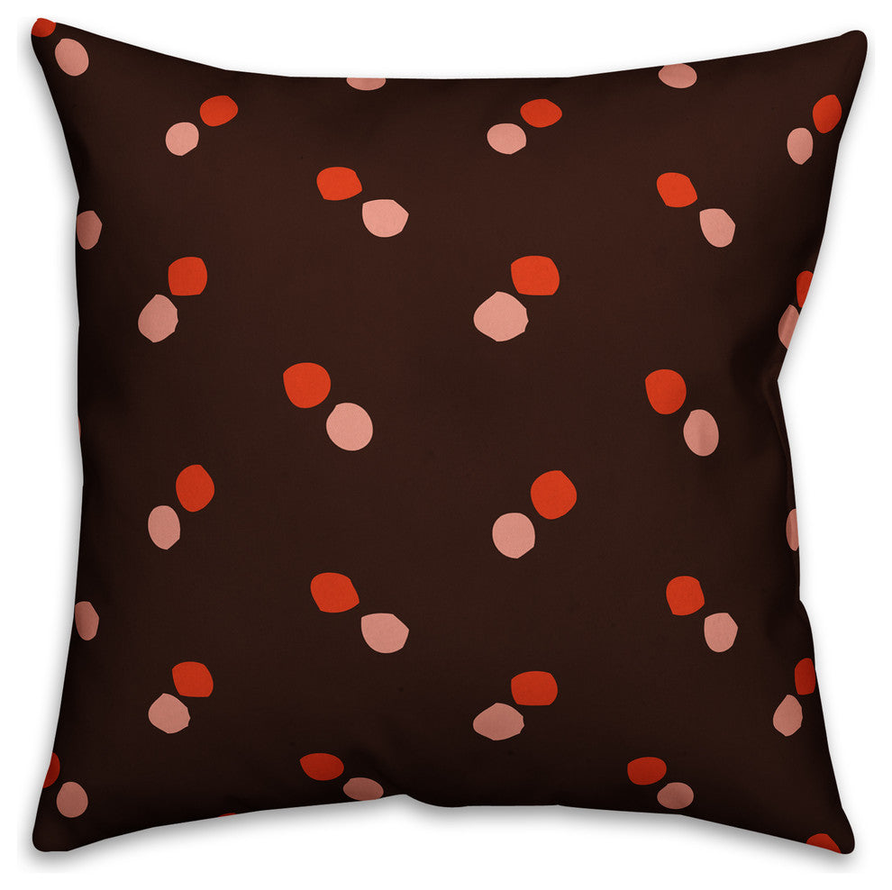 Polka Dots, Red and Pink Throw Pillow Cover, 16"x16"