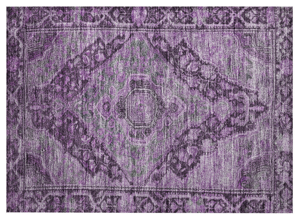 Machine Washable Indoor/Outdoor Chantille ACN1761 Eggplant 1'8" x 2'6" Rug