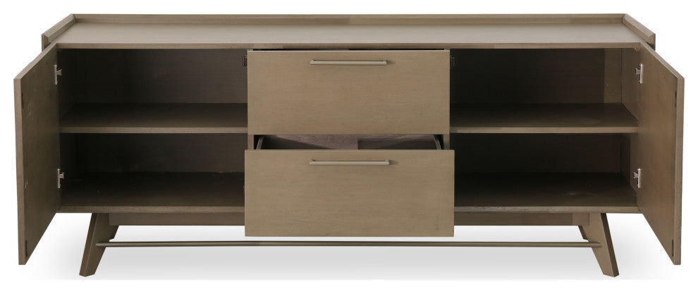 Mid-Century Modern 3-Section Sideboard, Gray