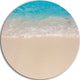 Serene White And Blue Waters, Seashore Round Metal Wall Art, 11"