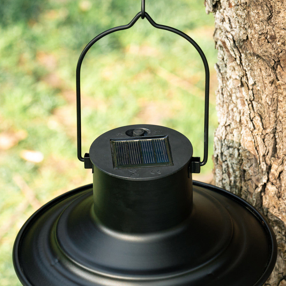 Metal Wire Solar Powered Hanging Lantern, 2-Piece Set